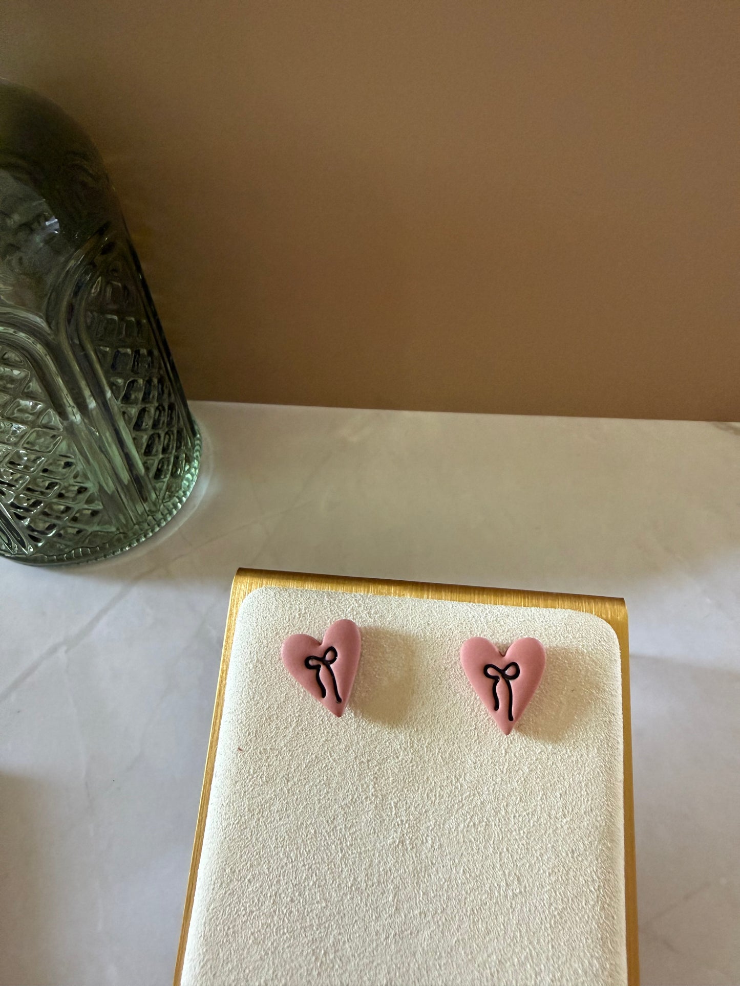 Bow Heart Studs