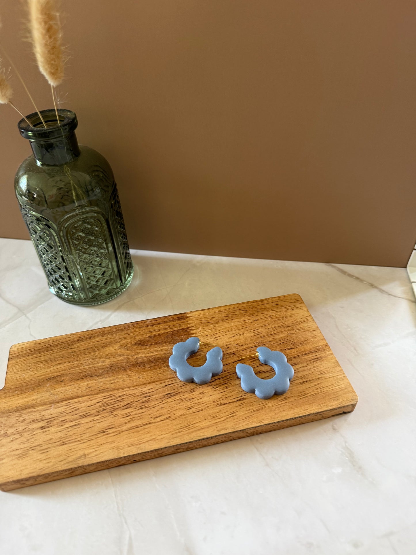 Periwinkle Scalloped Hoops