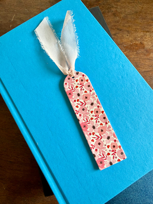 Pink Floral Bookmark